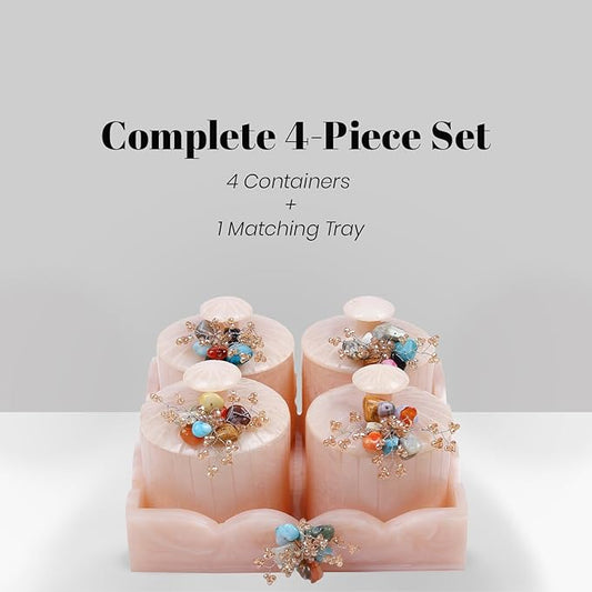 Dry Fruit Organisers Set of 4 with Stylish Tray