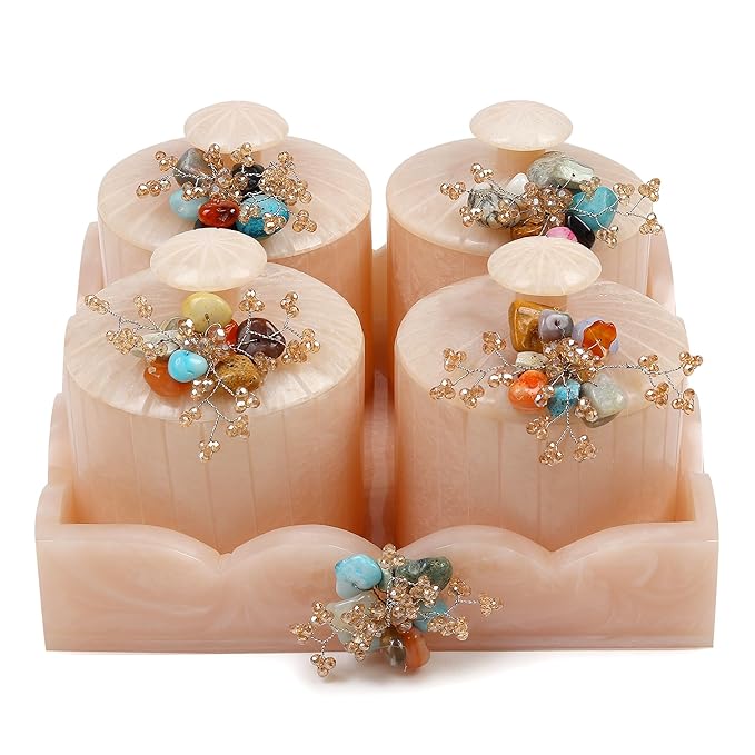 Dry Fruit Organisers Set of 4 with Stylish Tray