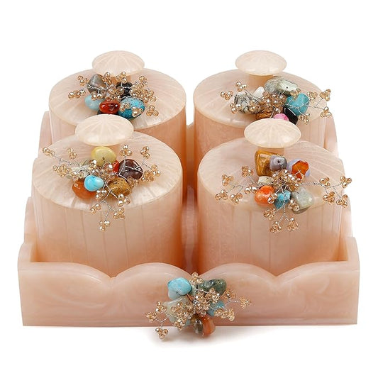 Dry Fruit Organisers Set of 4 with Stylish Tray