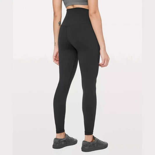 Black High Waist Yoga Pants Sports Gym Leggings, Skin Fit