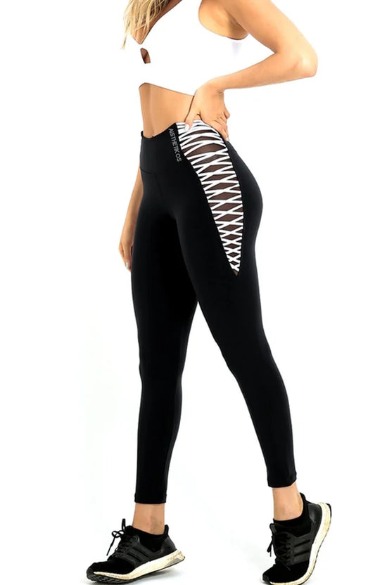 Chiffon Black Women Gym Wear Legging